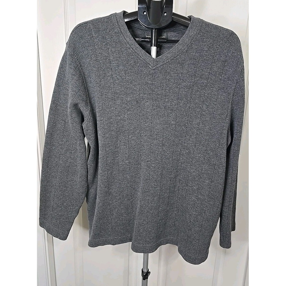 Banana Republic Men's XL Dark Gray Ribbed‎ Sweater